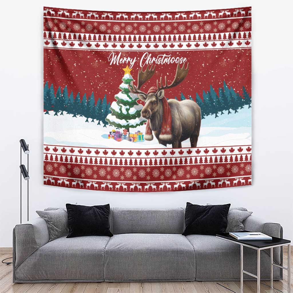 Canada Christmas Tapestry Merry Christmoose - Wonder Print Shop
