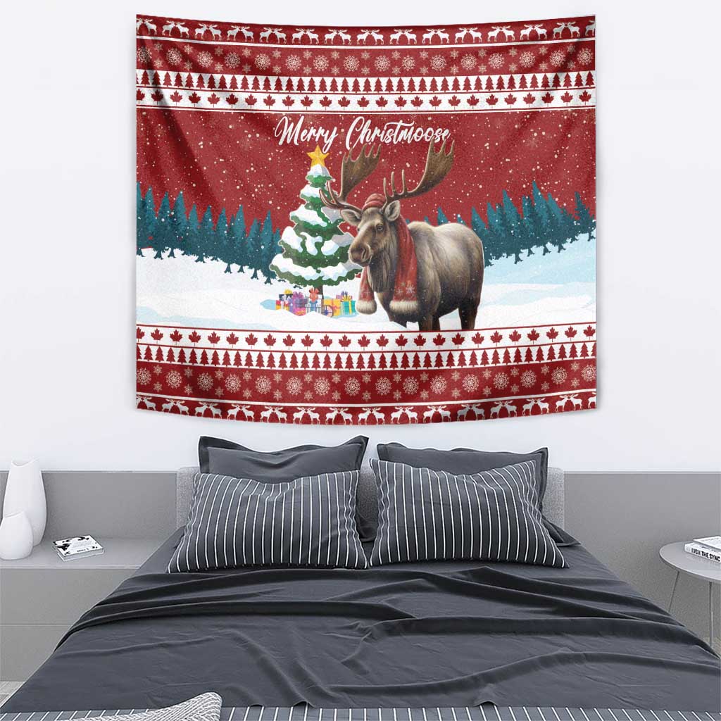 Canada Christmas Tapestry Merry Christmoose - Wonder Print Shop