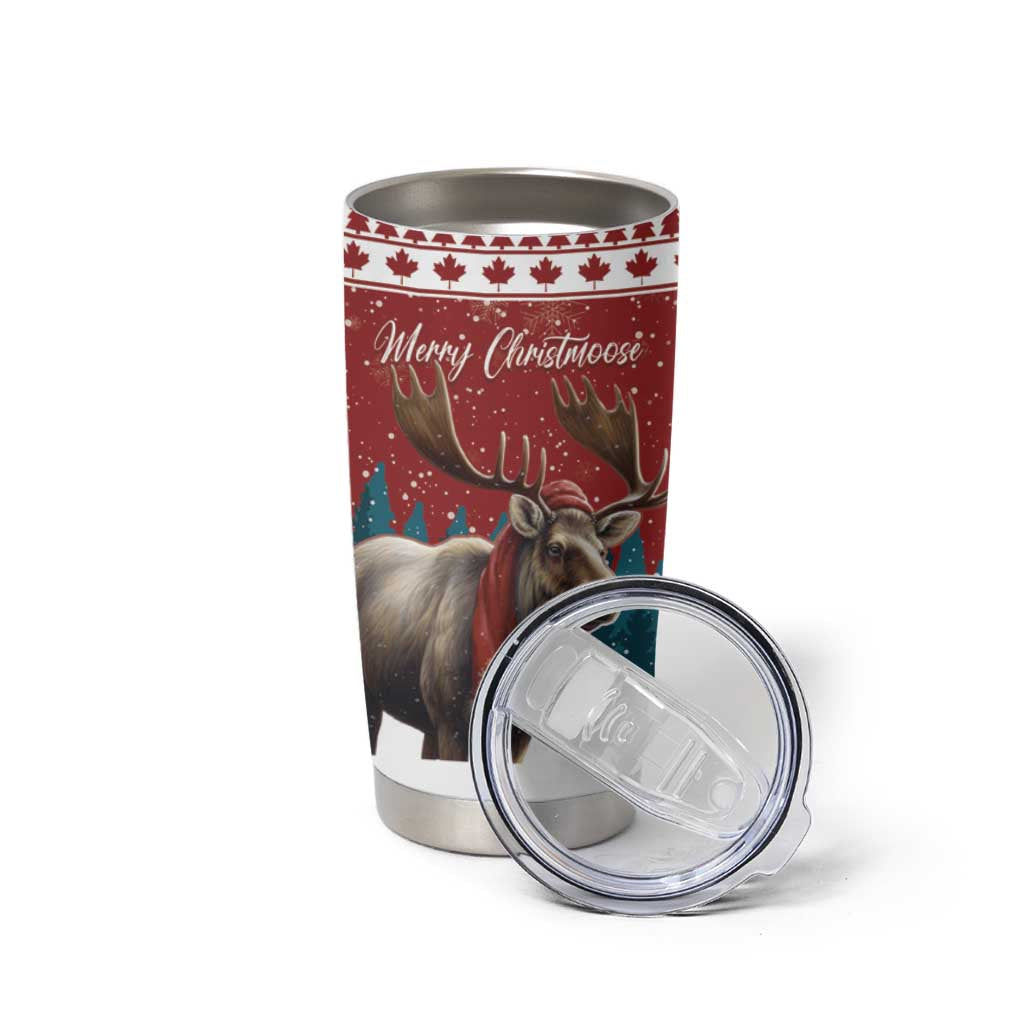 Personalized Canada Christmas Tumbler Cup Merry Chistmoose - Wonder Print Shop
