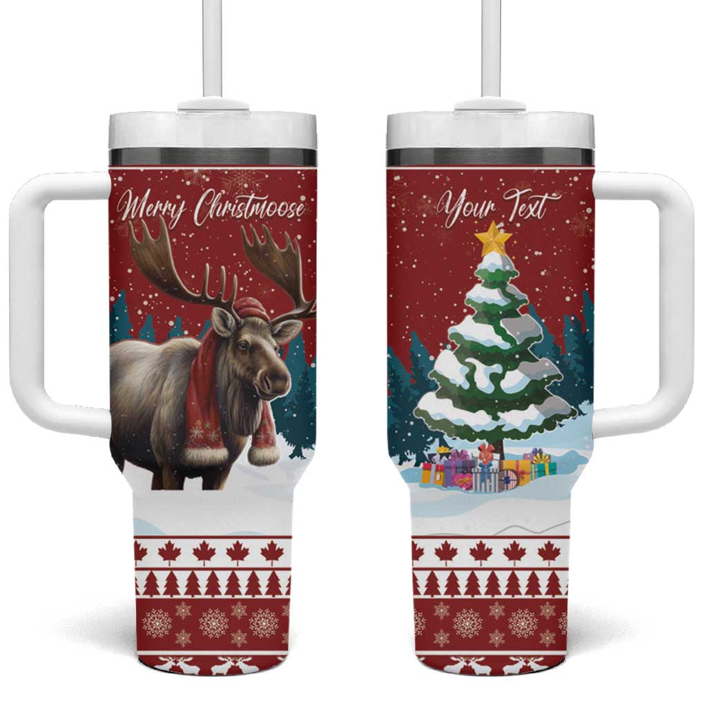 Personalized Canada Christmas Tumbler With Handle Merry Chistmoose - Wonder Print Shop