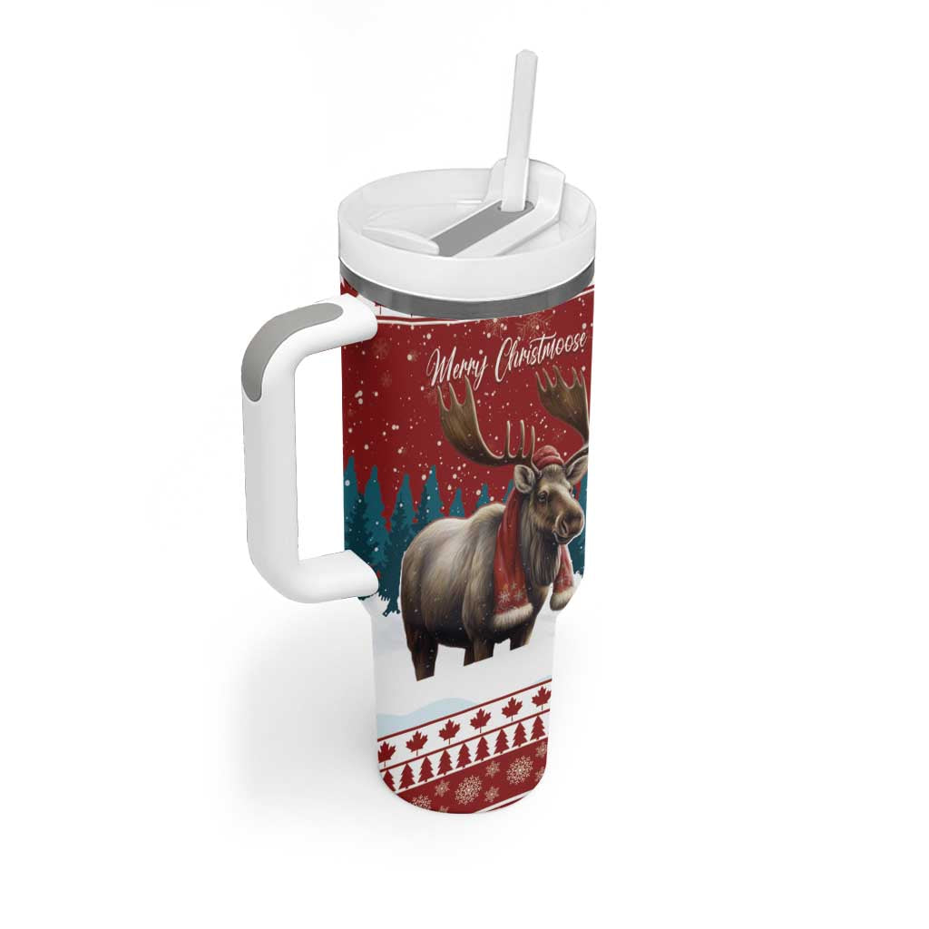 Personalized Canada Christmas Tumbler With Handle Merry Chistmoose - Wonder Print Shop