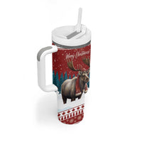 Personalized Canada Christmas Tumbler With Handle Merry Chistmoose - Wonder Print Shop