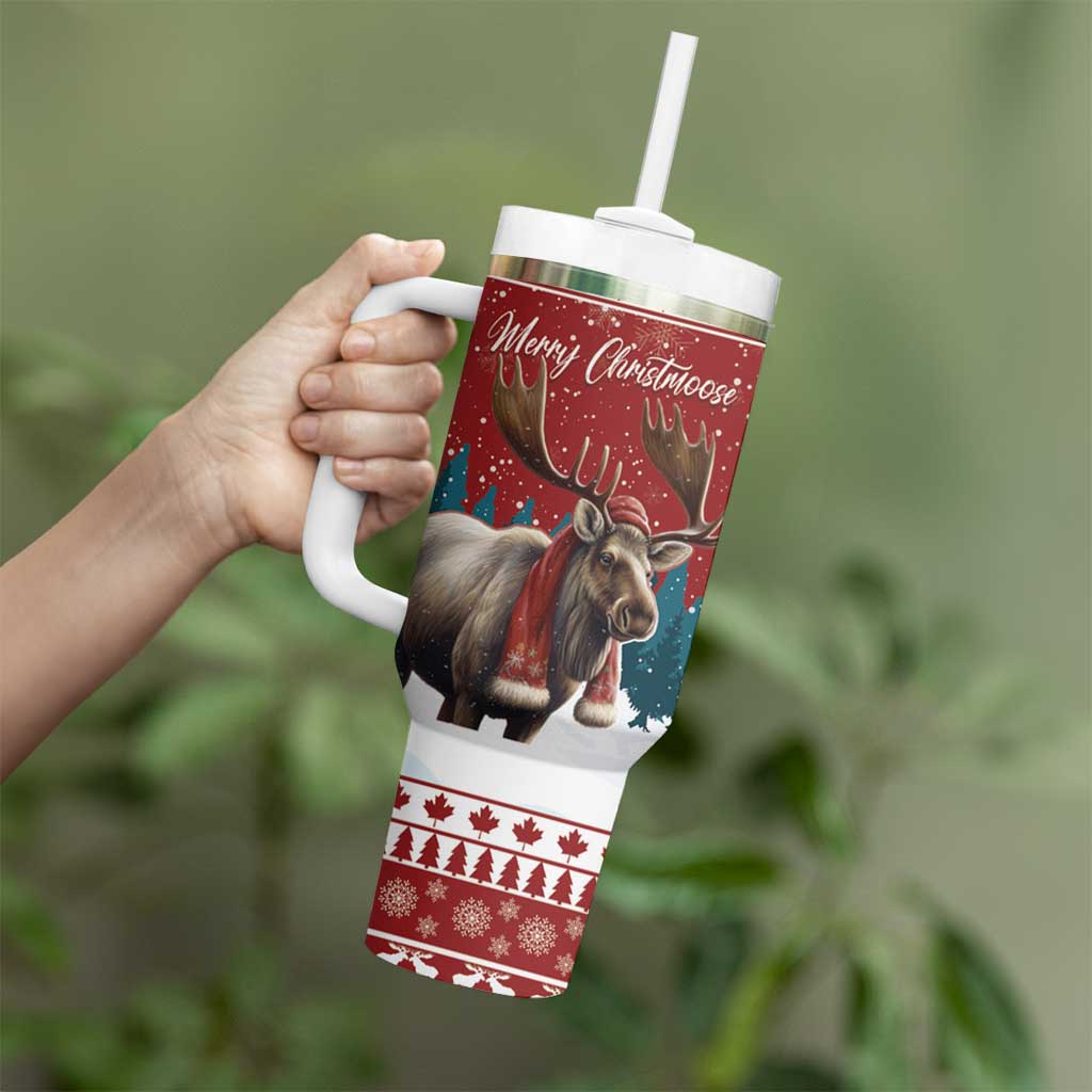 Personalized Canada Christmas Tumbler With Handle Merry Chistmoose - Wonder Print Shop