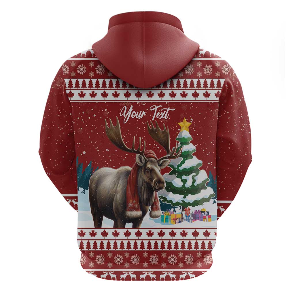 Personalized Canada Christmas Zip Hoodie Merry Christmoose - Wonder Print Shop