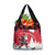 Canada Christmas Grocery Bag Santa Claus Hockey Player - Maple Leaves Pattern