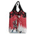 Canada Christmas Grocery Bag Santa Claus Hockey Player - Maple Leaves Pattern
