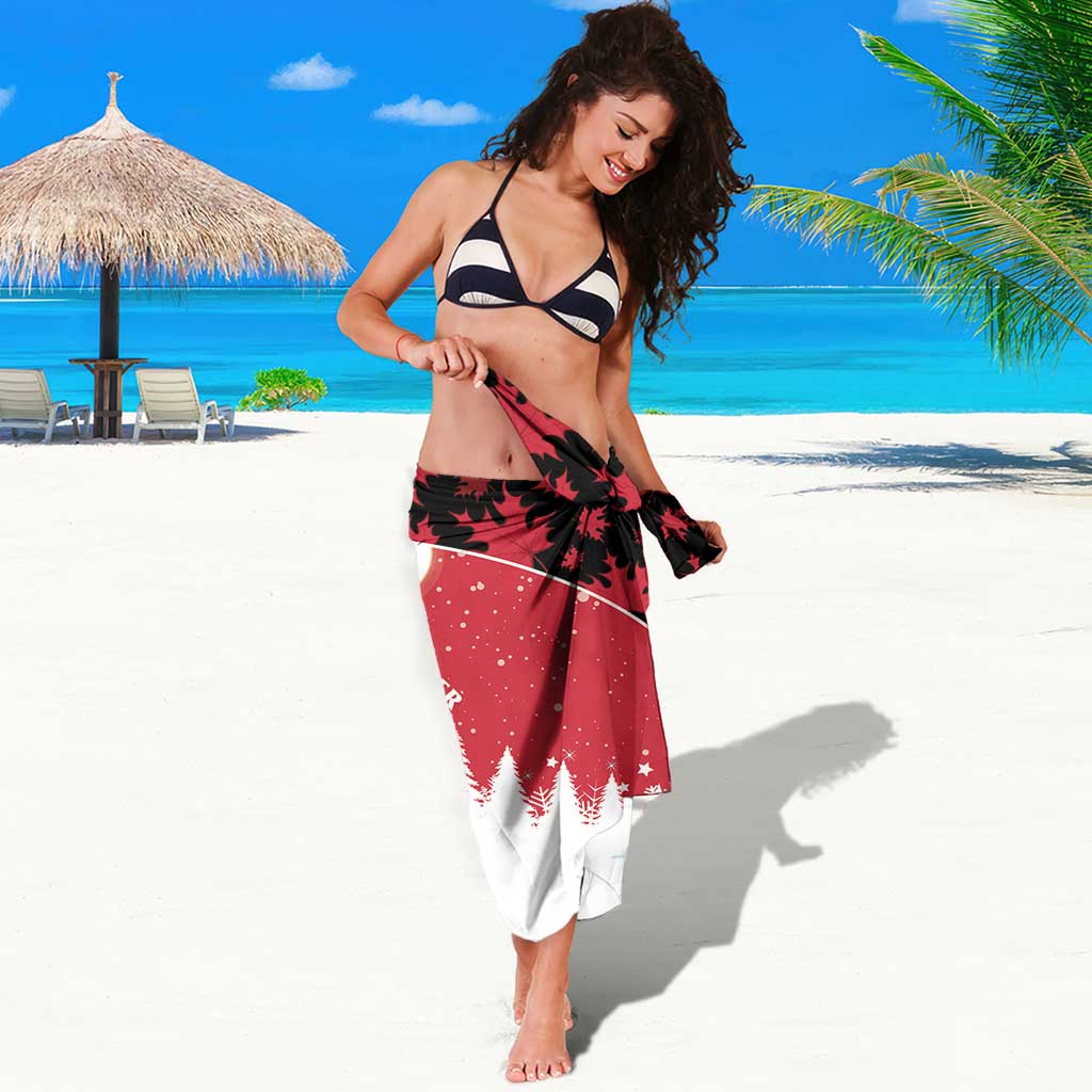 Canada Christmas Sarong Santa Claus Hockey Player - Maple Leaves Pattern - Wonder Print Shop