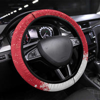Canada Christmas Steering Wheel Cover Santa Claus Hockey Player - Maple Leaves Pattern - Wonder Print Shop