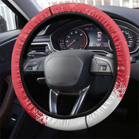 Canada Christmas Steering Wheel Cover Santa Claus Hockey Player - Maple Leaves Pattern - Wonder Print Shop