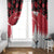 Canada Christmas Window Curtain Santa Claus Hockey Player - Maple Leaves Pattern - Wonder Print Shop