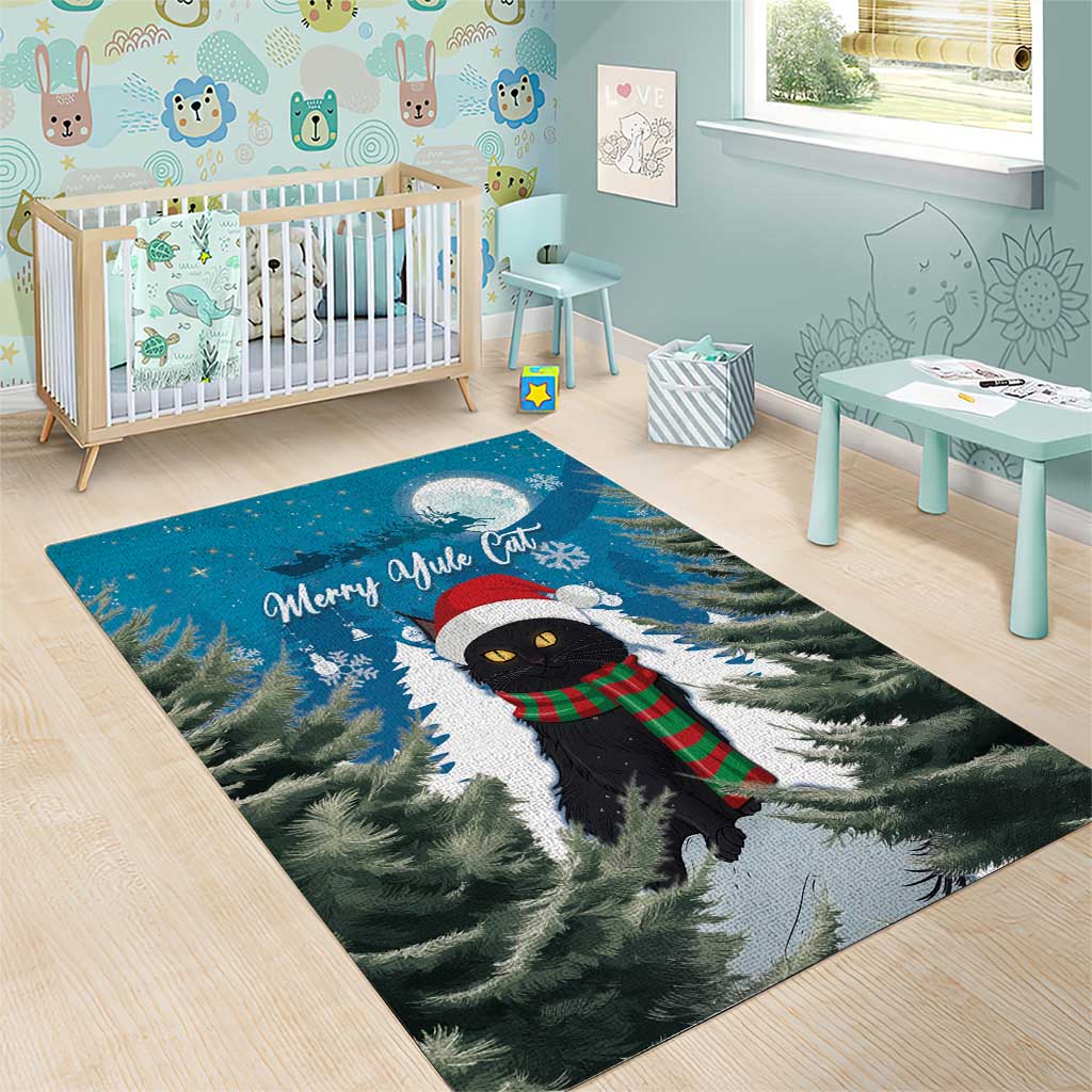 Iceland Christmas Area Rug Merry Yule Cat - Wonder Print Shop