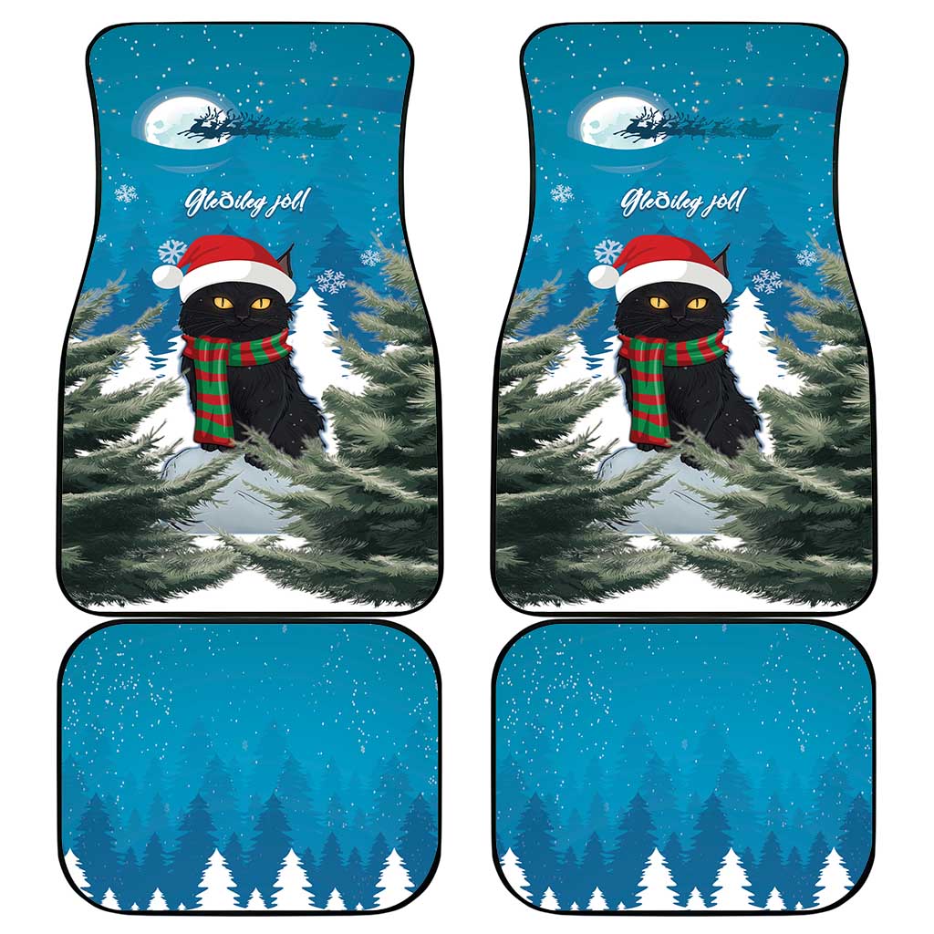 Iceland Christmas Car Mats Merry Yule Cat - Wonder Print Shop