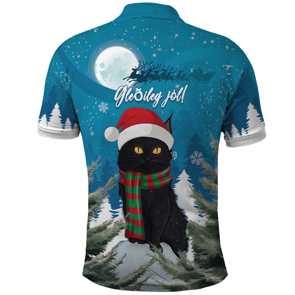 Iceland Christmas Polo Shirt Merry Yule Cat - Wonder Print Shop