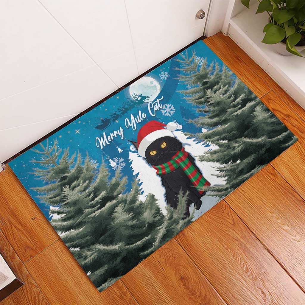 Iceland Christmas Rubber Doormat Merry Yule Cat - Wonder Print Shop