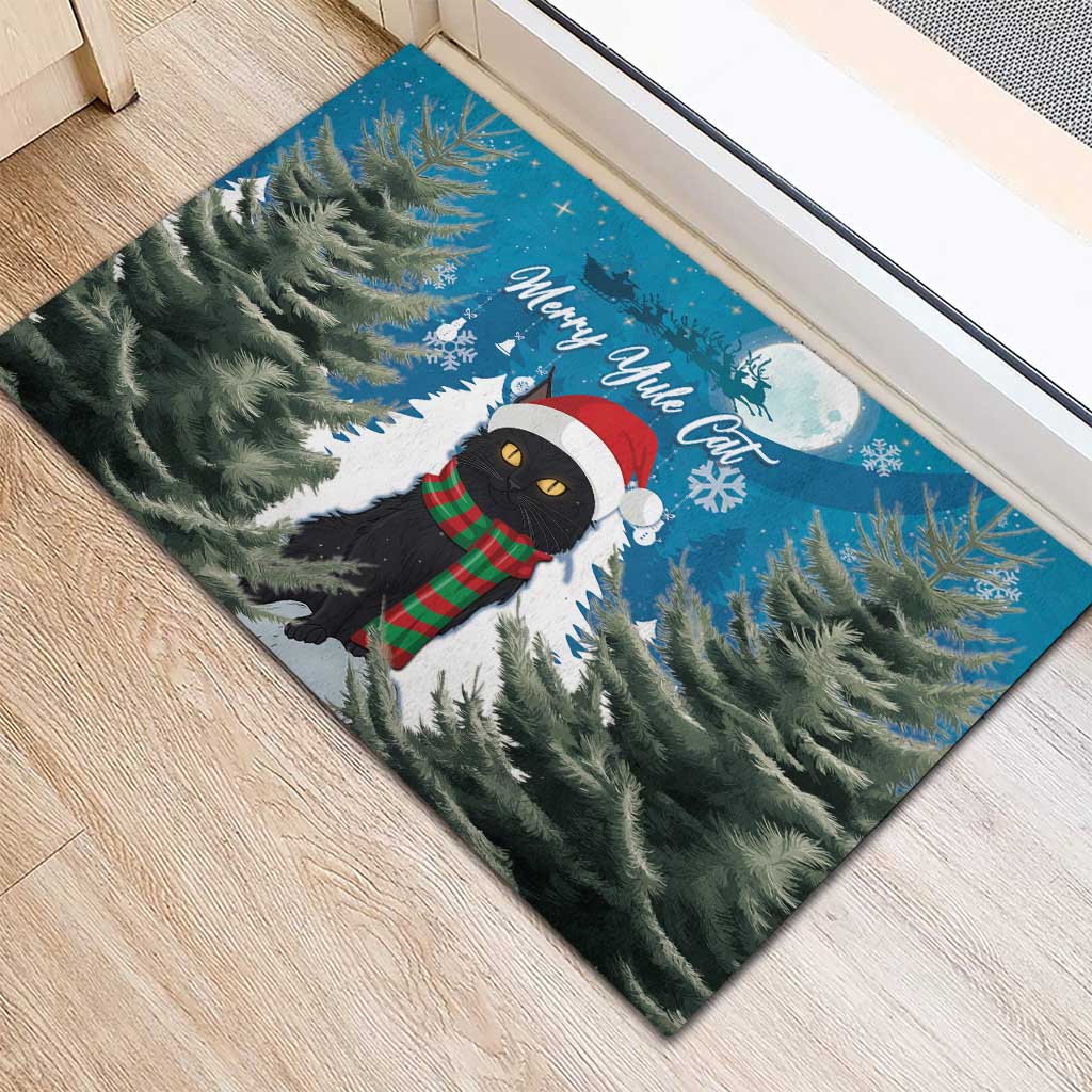 Iceland Christmas Rubber Doormat Merry Yule Cat - Wonder Print Shop