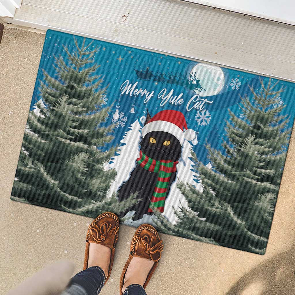 Iceland Christmas Rubber Doormat Merry Yule Cat - Wonder Print Shop