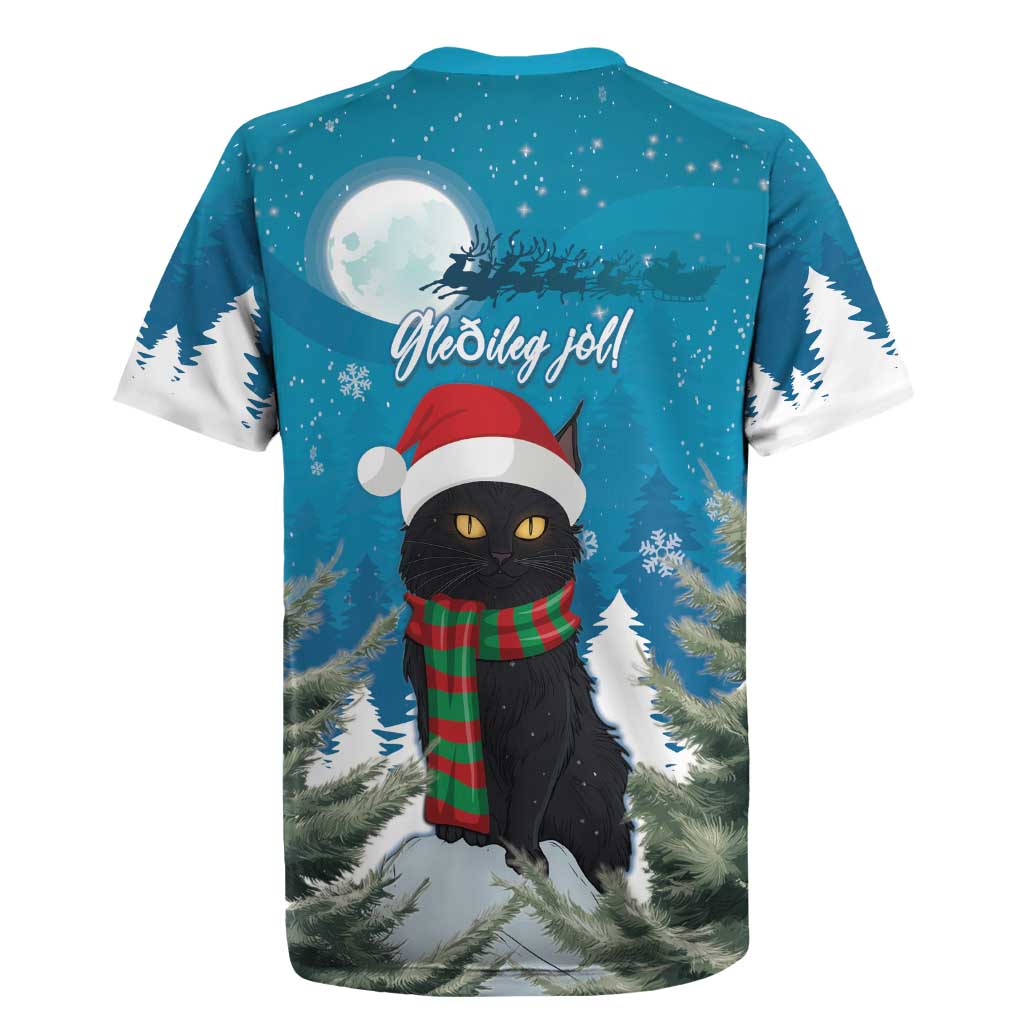 Iceland Christmas Rugby Jersey Merry Yule Cat - Wonder Print Shop