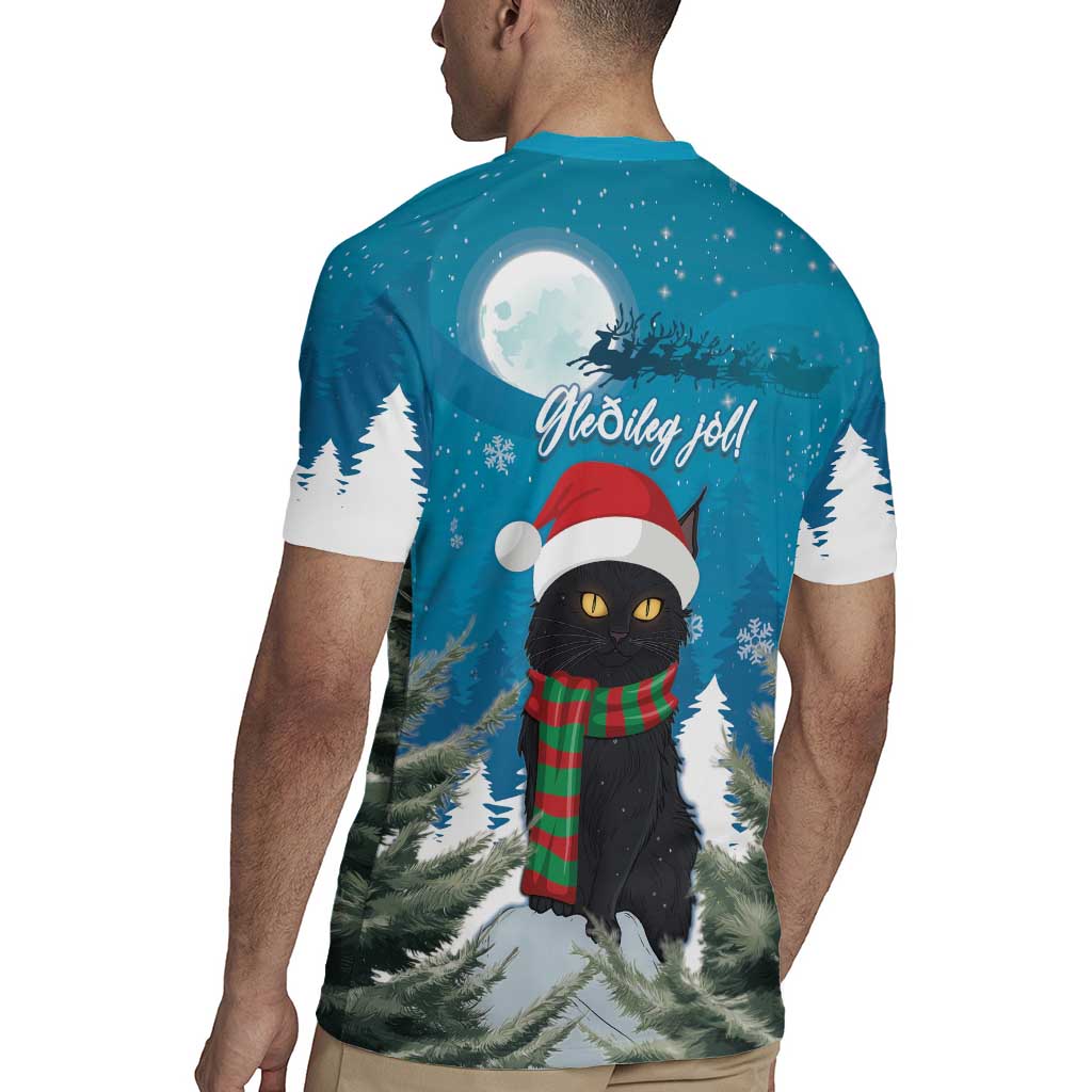 Iceland Christmas Rugby Jersey Merry Yule Cat - Wonder Print Shop