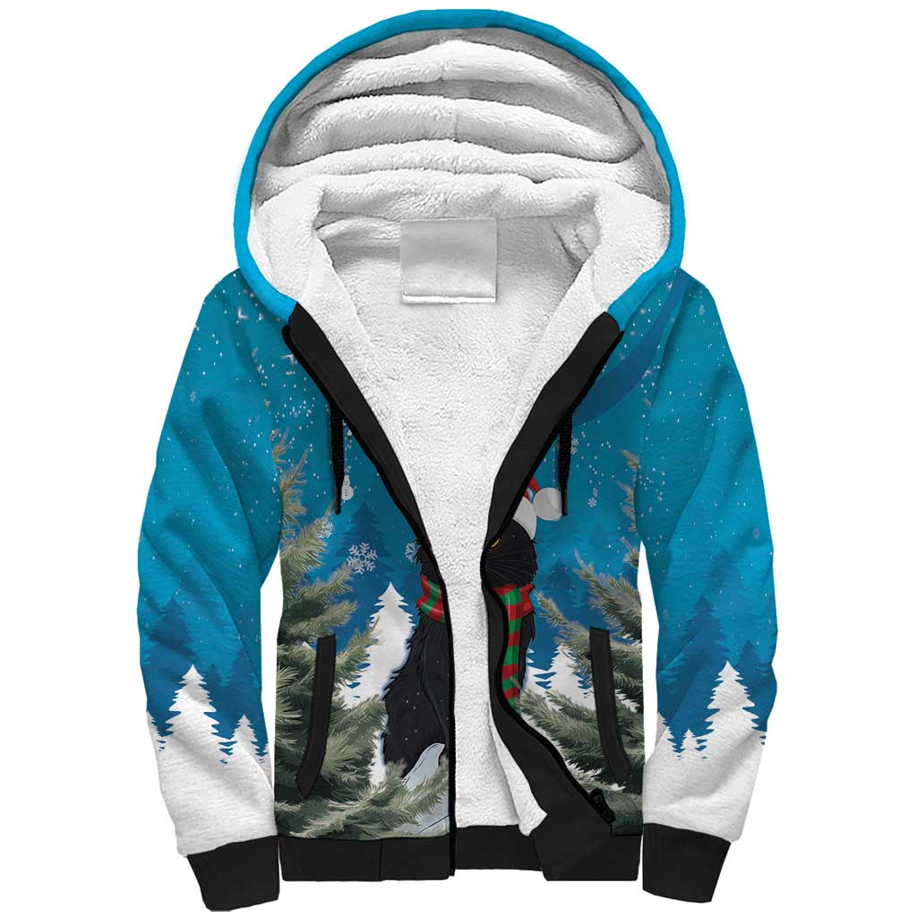 Iceland Christmas Sherpa Hoodie Merry Yule Cat - Wonder Print Shop