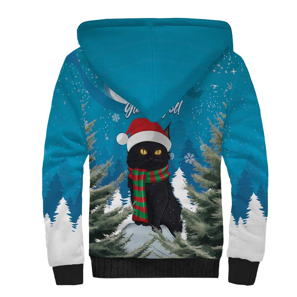 Iceland Christmas Sherpa Hoodie Merry Yule Cat - Wonder Print Shop