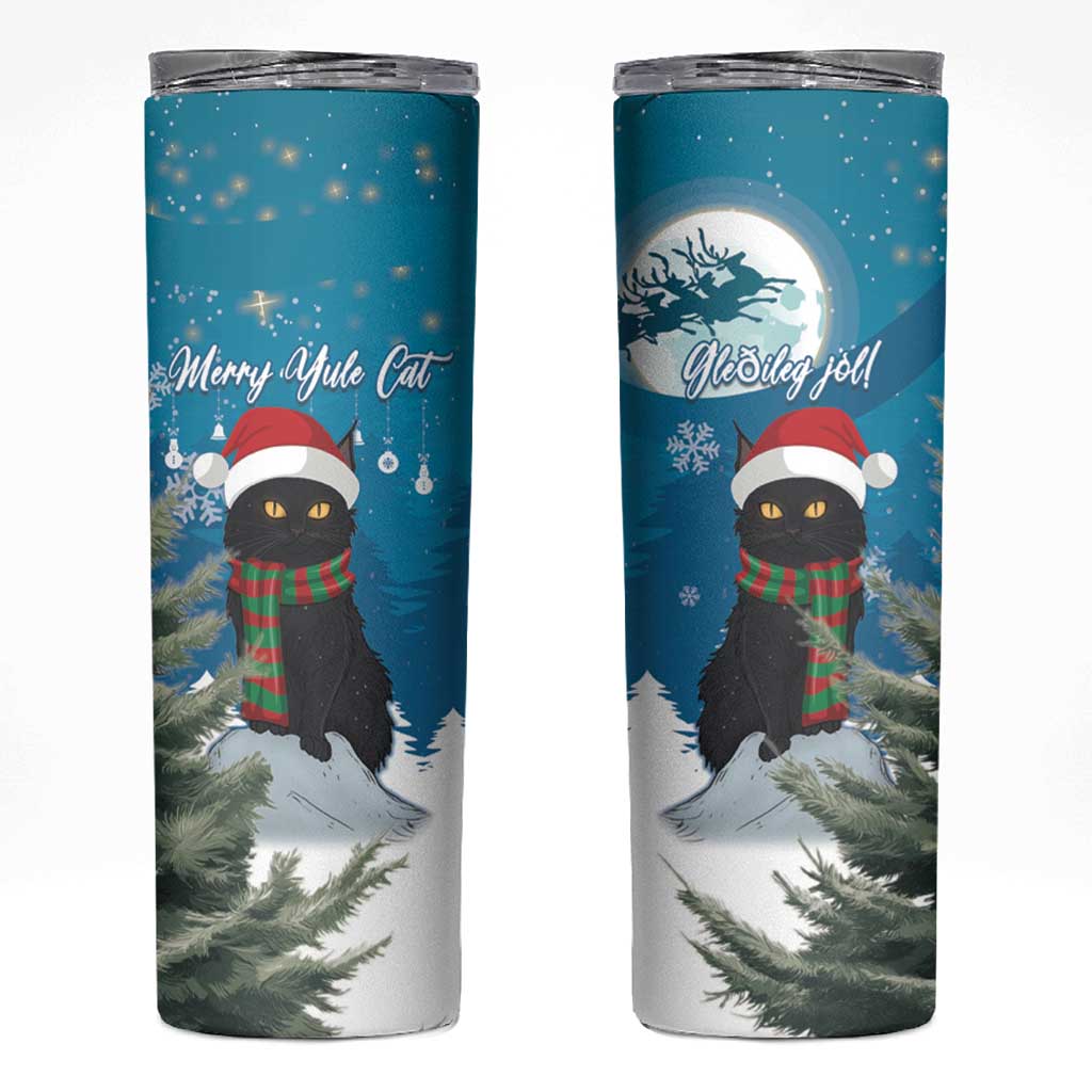 Iceland Christmas Skinny Tumbler Merry Yule Cat - Wonder Print Shop