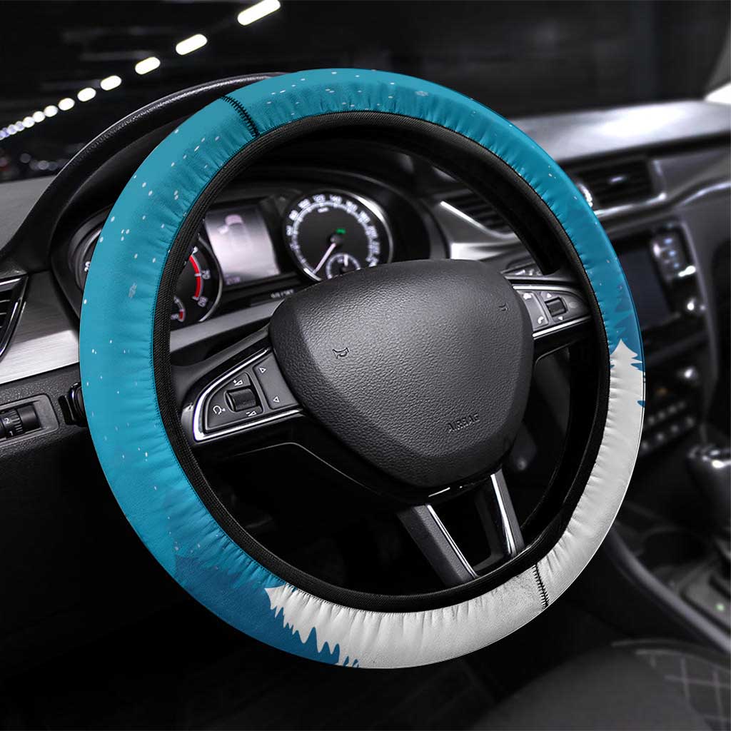 Iceland Christmas Steering Wheel Cover Merry Yule Cat - Wonder Print Shop