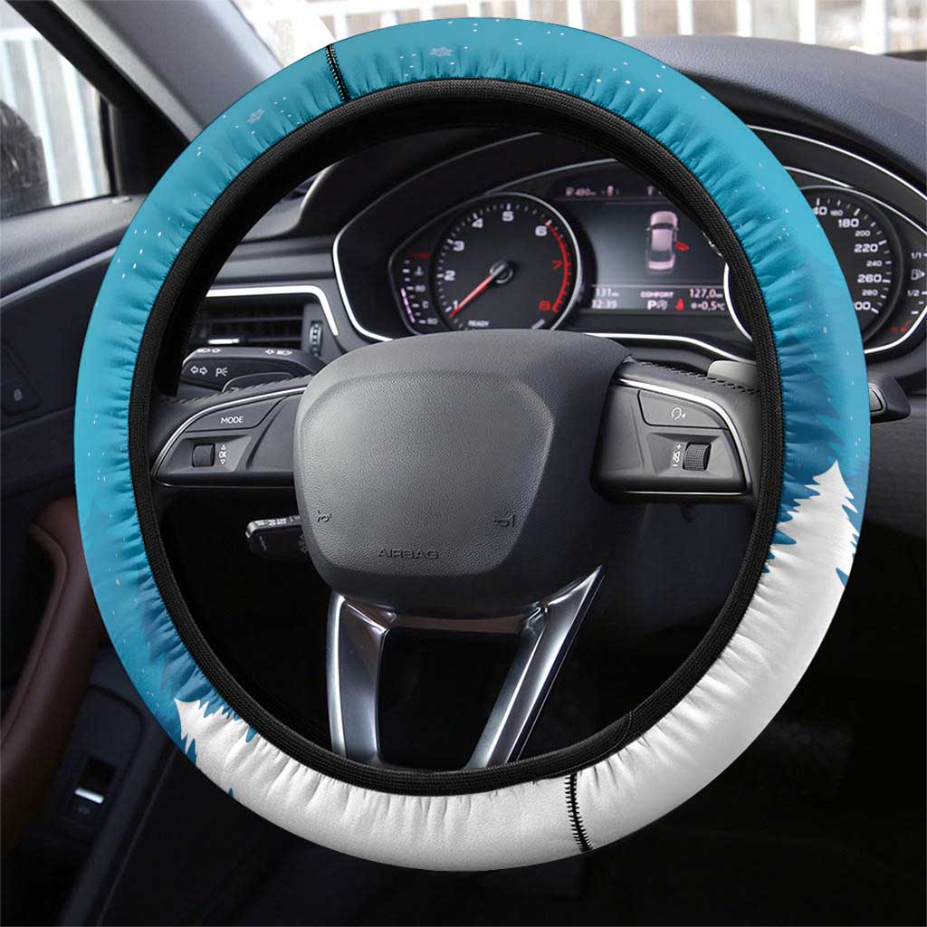 Iceland Christmas Steering Wheel Cover Merry Yule Cat - Wonder Print Shop