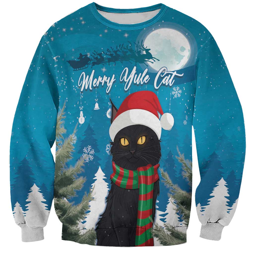 Iceland Christmas Sweatshirt Merry Yule Cat - Wonder Print Shop