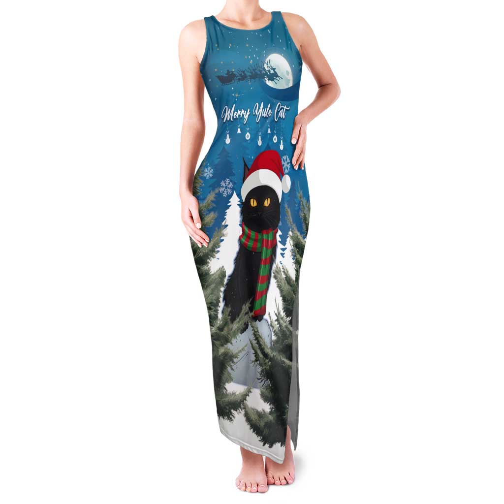 Iceland Christmas Tank Maxi Dress Merry Yule Cat - Wonder Print Shop