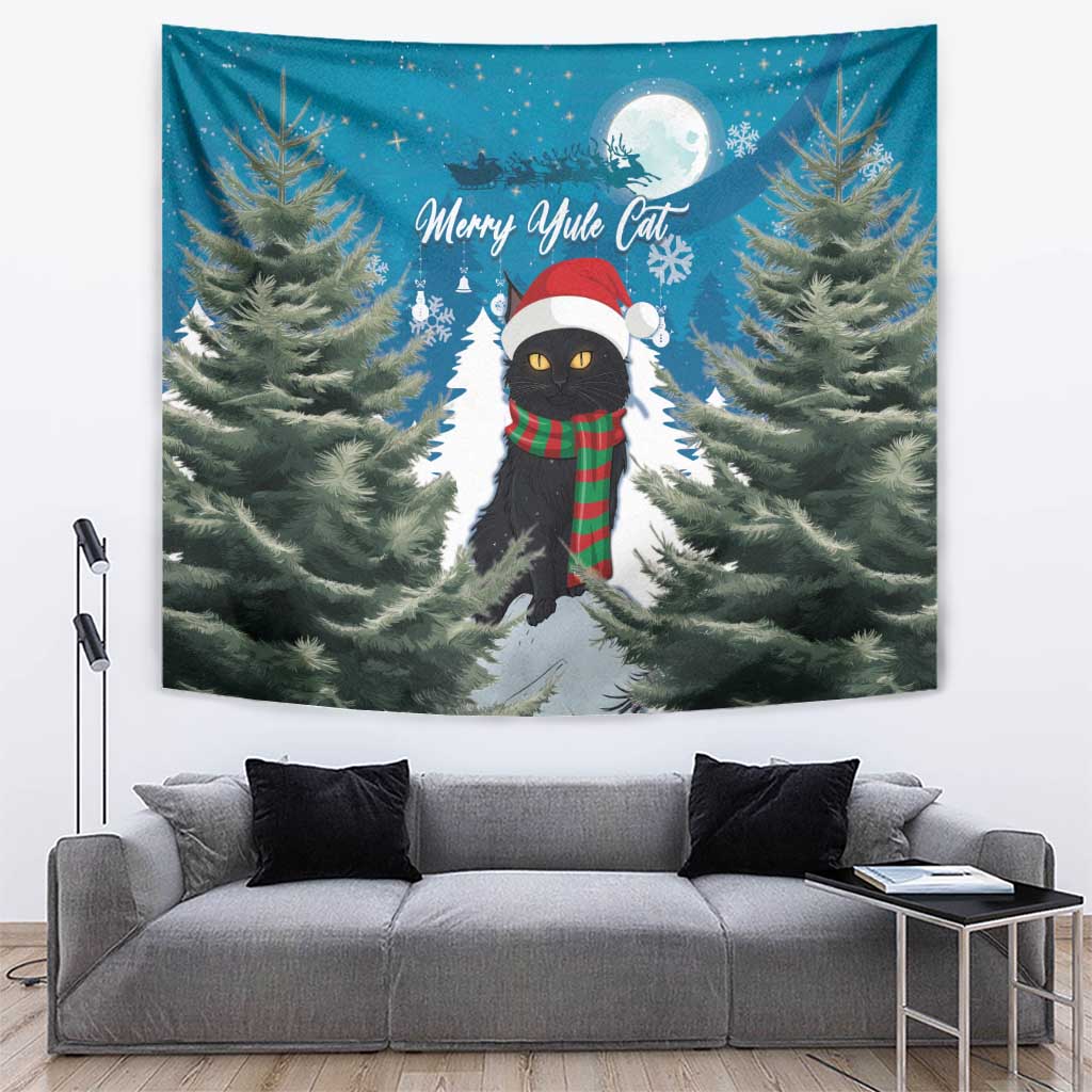 Iceland Christmas Tapestry Merry Yule Cat - Wonder Print Shop