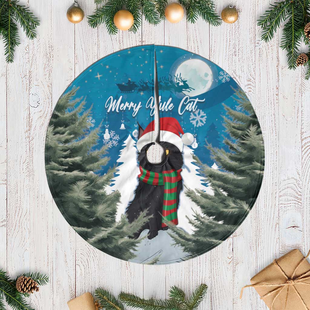Iceland Christmas Tree Skirt Merry Yule Cat - Wonder Print Shop