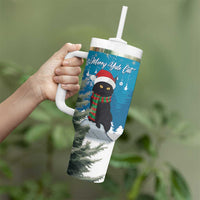 Iceland Christmas Tumbler With Handle Merry Yule Cat - Wonder Print Shop