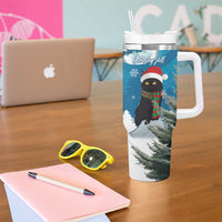 Iceland Christmas Tumbler With Handle Merry Yule Cat - Wonder Print Shop