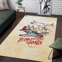 Tuskegee Red Tails Airmen Area Rug History Aviator Heroes Retro Style - Wonder Print Shop