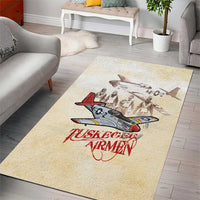 Tuskegee Red Tails Airmen Area Rug History Aviator Heroes Retro Style - Wonder Print Shop