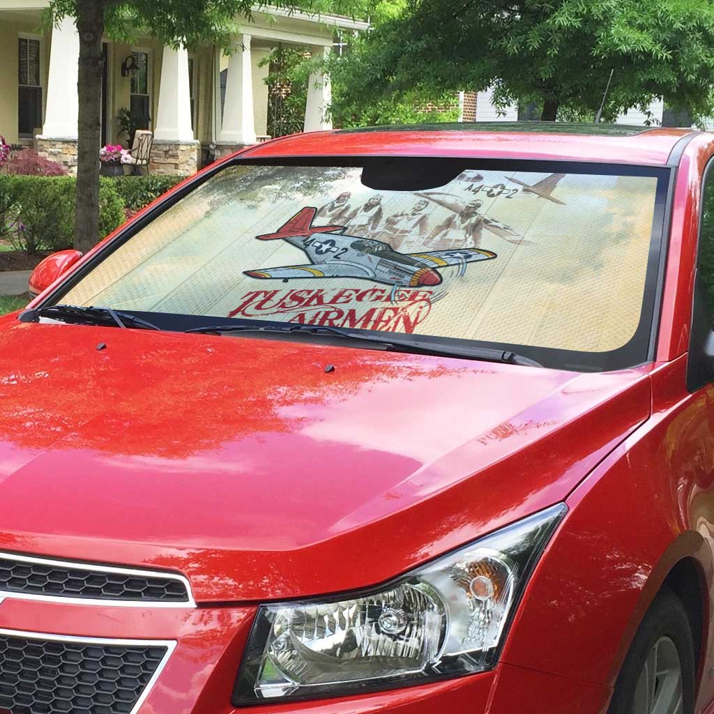 Tuskegee Red Tails Airmen Auto Sun Shade History Aviator Heroes Retro Style - Wonder Print Shop
