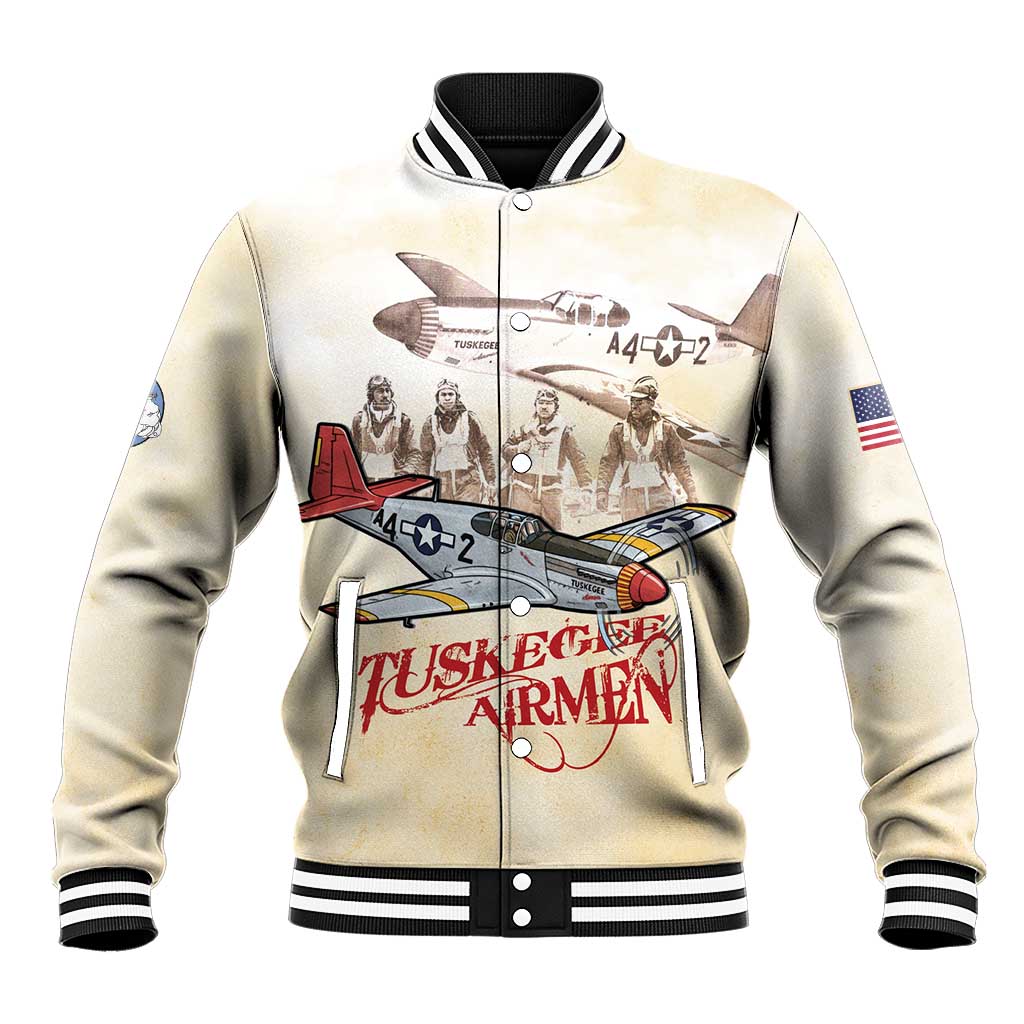Tuskegee Red Tails Airmen Baseball Jacket History Aviator Heroes Retro Style - Wonder Print Shop