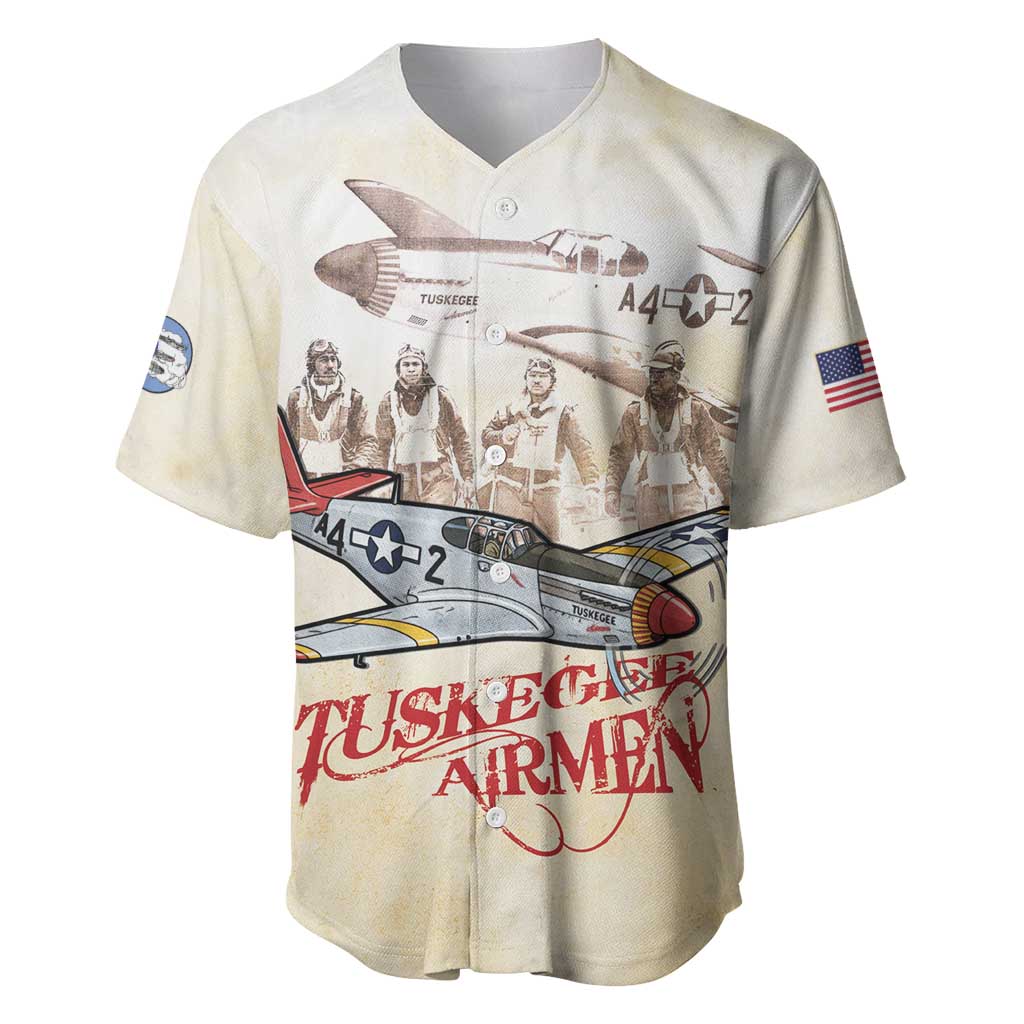 Tuskegee Red Tails Airmen Baseball Jersey History Aviator Heroes Retro Style - Wonder Print Shop