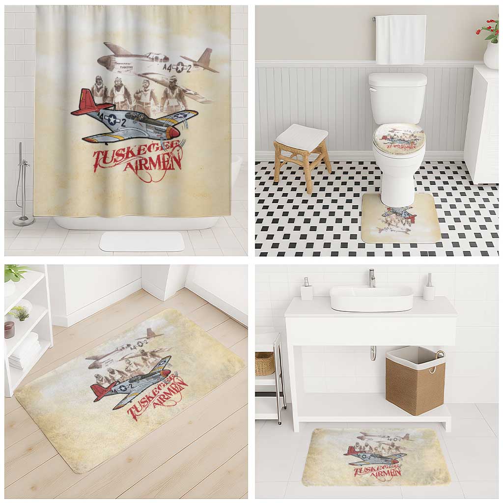 Tuskegee Red Tails Airmen Bathroom Set History Aviator Heroes Retro Style - Wonder Print Shop