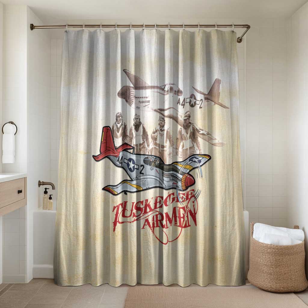 Tuskegee Red Tails Airmen Bathroom Set History Aviator Heroes Retro Style - Wonder Print Shop