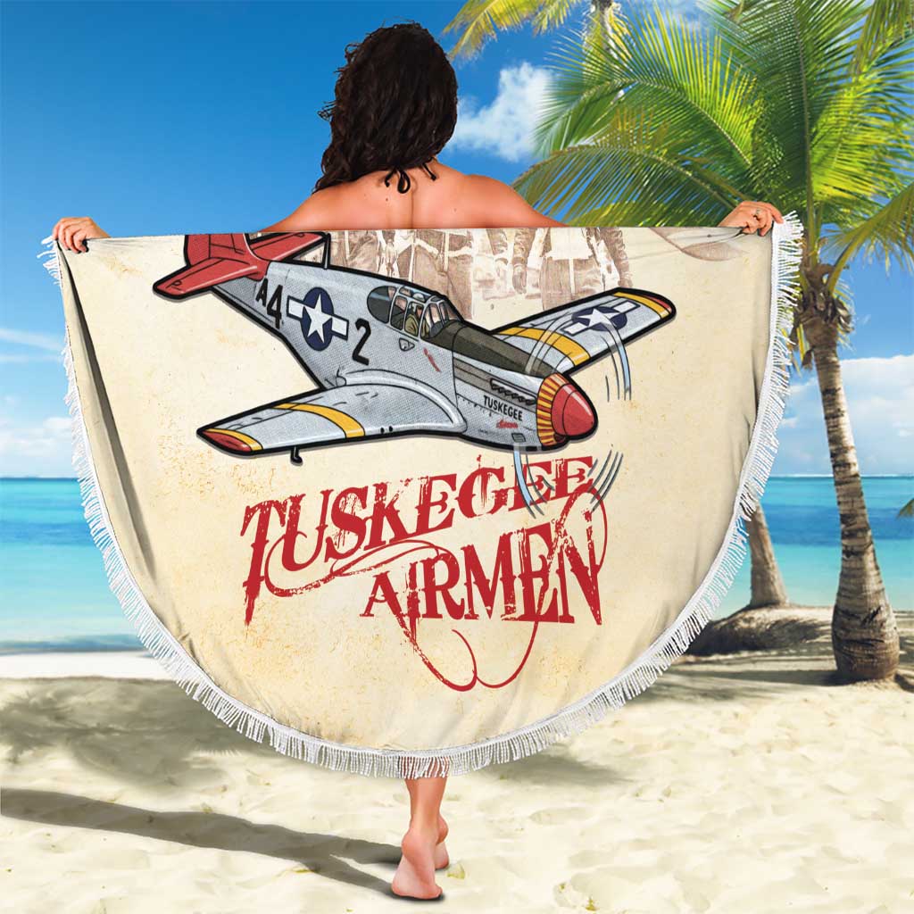 Tuskegee Red Tails Airmen Beach Blanket History Aviator Heroes Retro Style - Wonder Print Shop