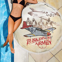 Tuskegee Red Tails Airmen Beach Blanket History Aviator Heroes Retro Style - Wonder Print Shop