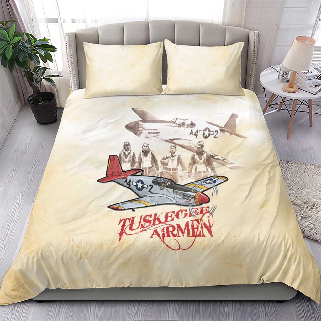 Tuskegee Red Tails Airmen Bedding Set History Aviator Heroes Retro Style - Wonder Print Shop