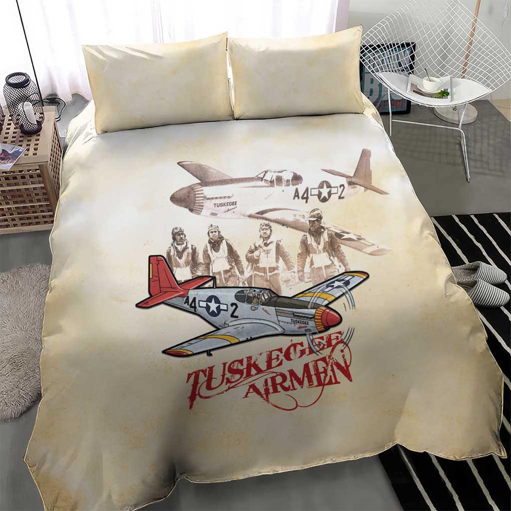 Tuskegee Red Tails Airmen Bedding Set History Aviator Heroes Retro Style - Wonder Print Shop