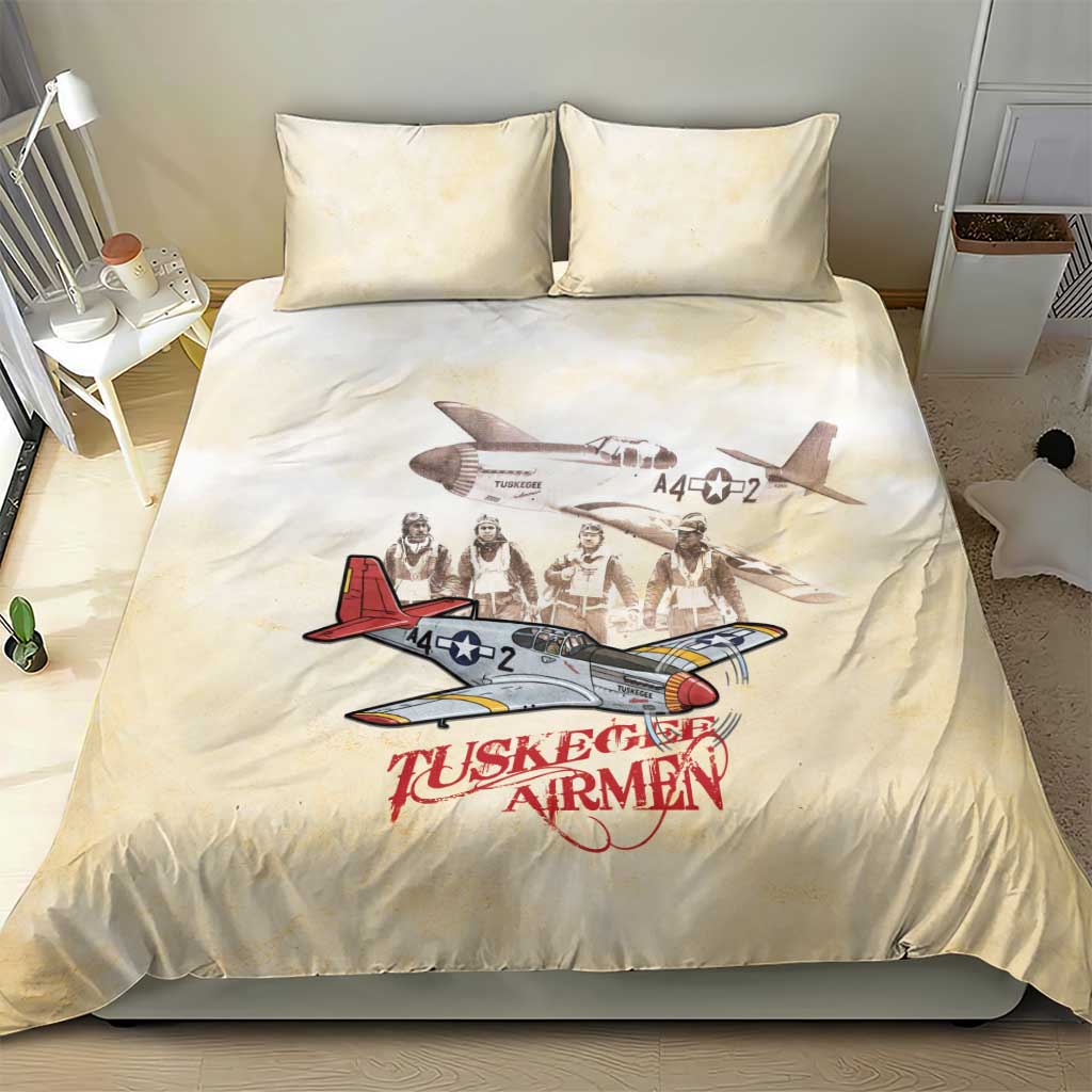 Tuskegee Red Tails Airmen Bedding Set History Aviator Heroes Retro Style - Wonder Print Shop