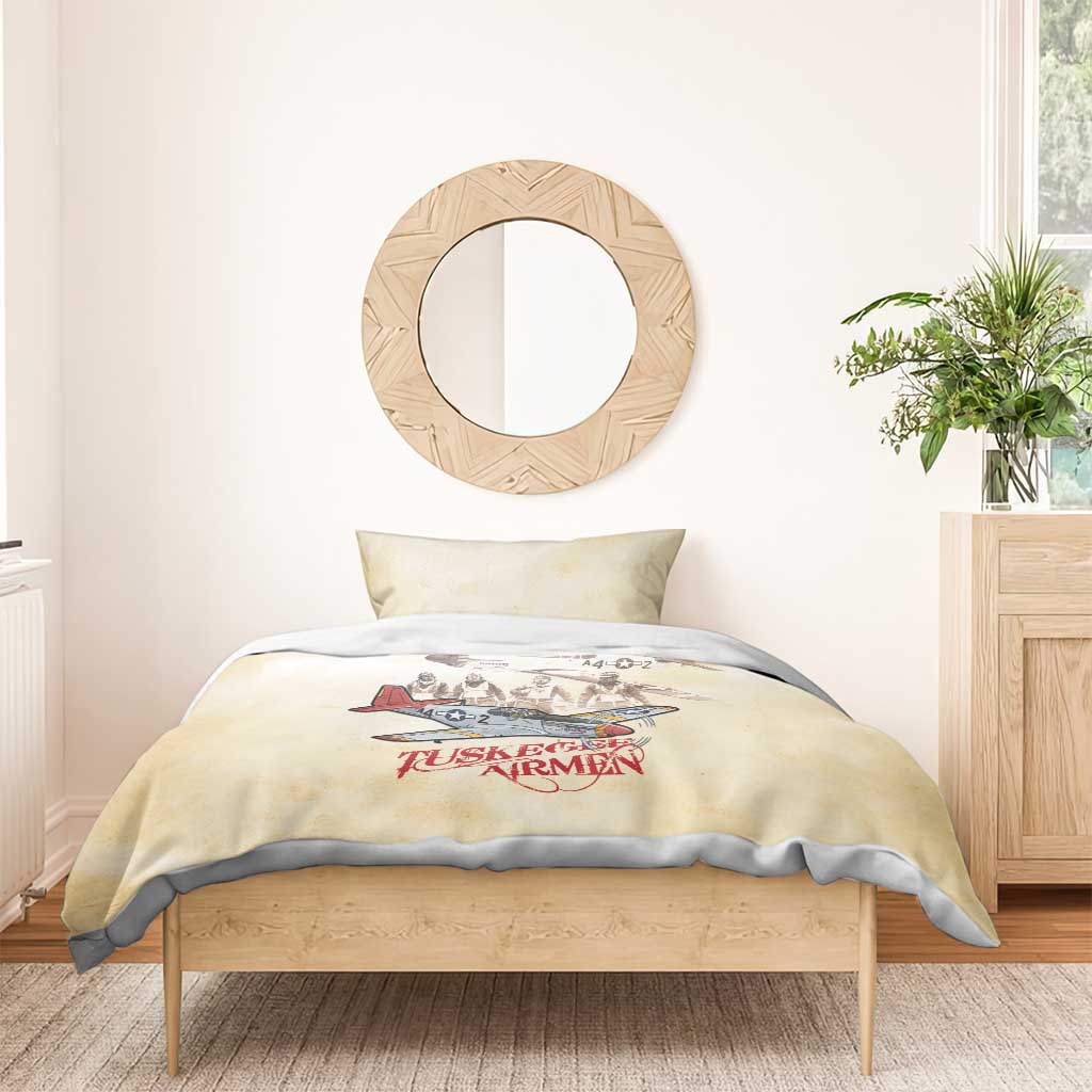 Tuskegee Red Tails Airmen Bedding Set History Aviator Heroes Retro Style - Wonder Print Shop