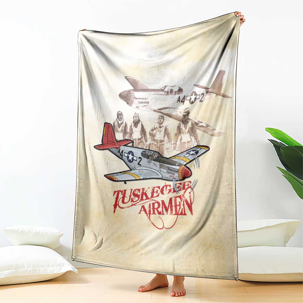 Tuskegee Red Tails Airmen Blanket History Aviator Heroes Retro Style - Wonder Print Shop