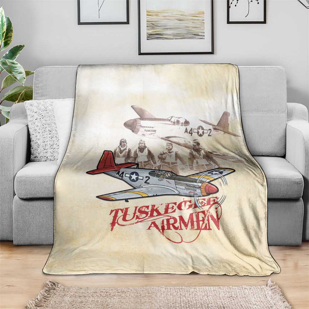 Tuskegee Red Tails Airmen Blanket History Aviator Heroes Retro Style - Wonder Print Shop