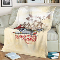 Tuskegee Red Tails Airmen Blanket History Aviator Heroes Retro Style - Wonder Print Shop