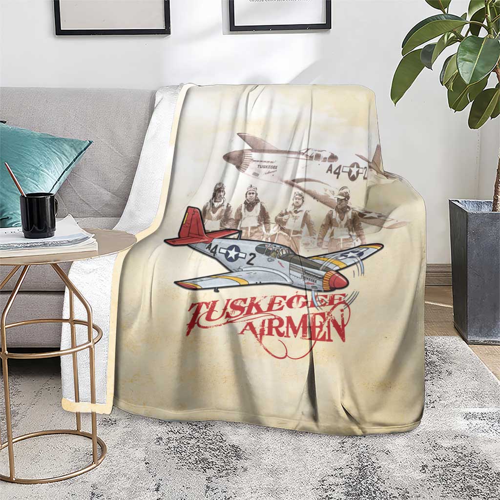 Tuskegee Red Tails Airmen Blanket History Aviator Heroes Retro Style - Wonder Print Shop